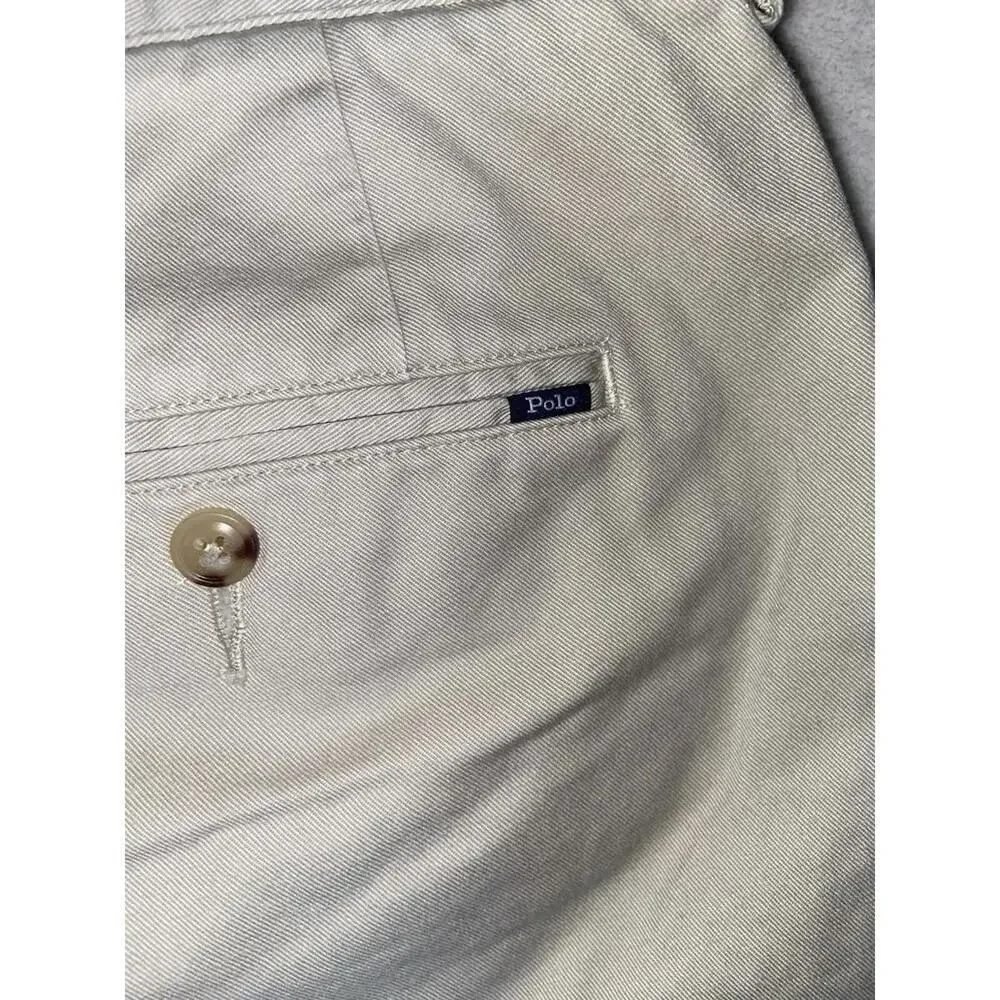 Polo Ralph Lauren Classic Fit 100 cotton khaki tan shorts mens size 38 9” Inseam - Picture 7 of 12